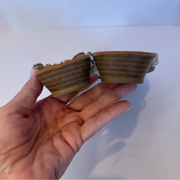 Flourish Silver Jeweled Sandals - Size 7.5 - Picture 8 of 14